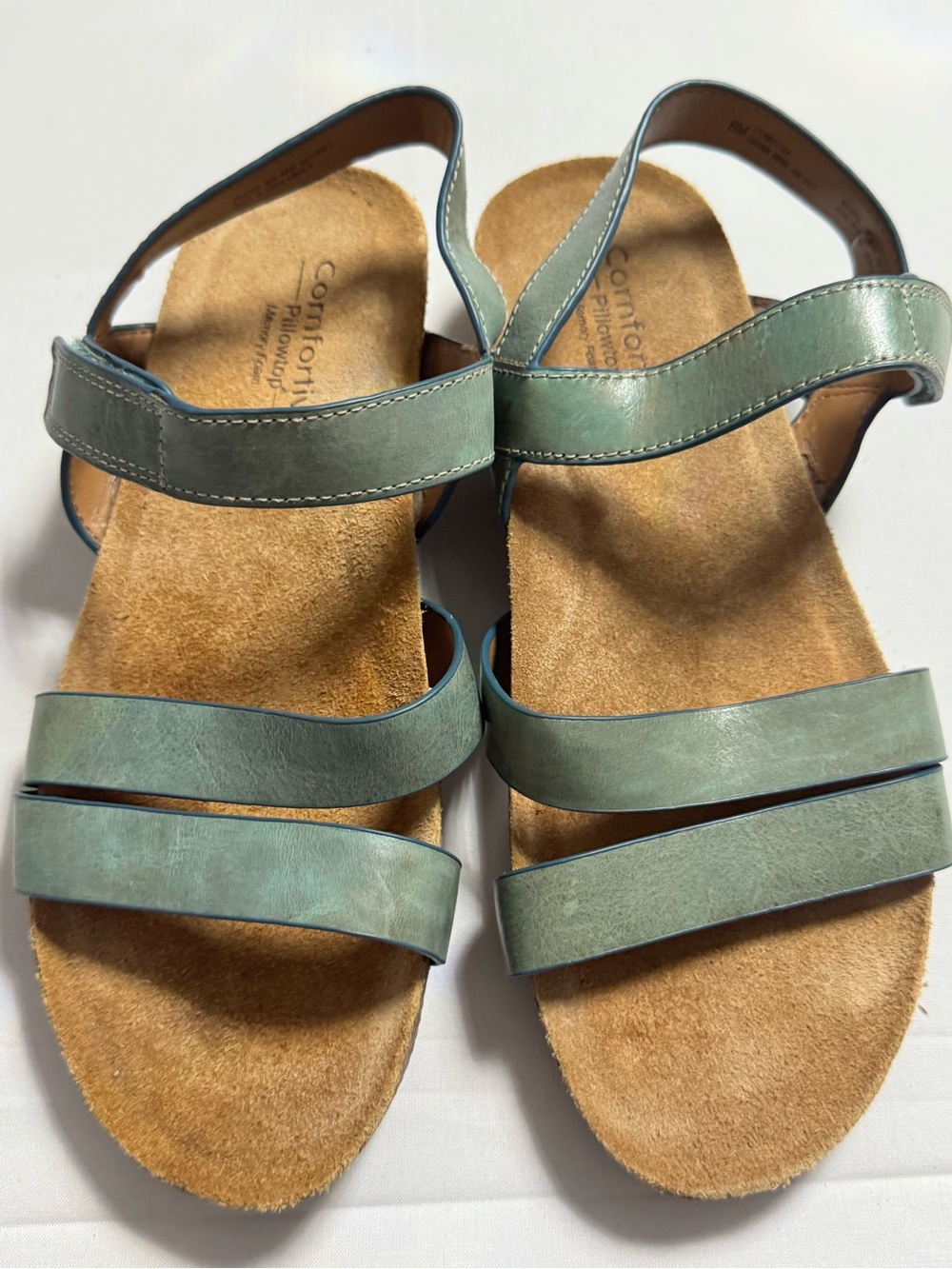 Comfortiva Green Triple-Strap Women's Sandals